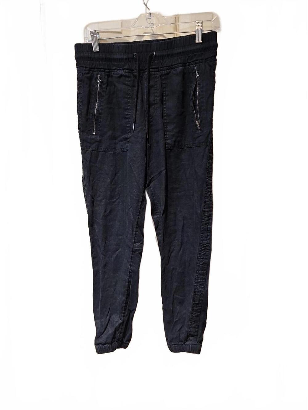 Athleta Black Cabo Linen Jogger Pull On Pants Size 4
